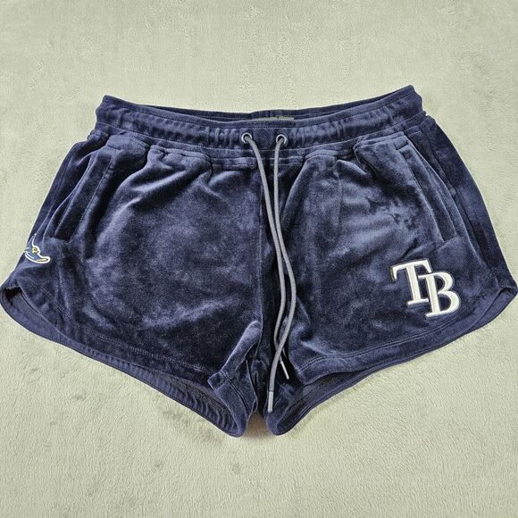Pro Standard Pants - Tampa Bay Rays Velour Shorts Womens M Pro Standard Navy MLB Drawstring Elastic